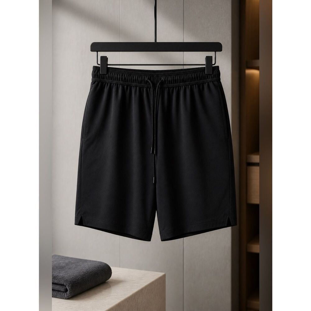 BLACK SHORTS QUICK DRINK PERFORMANCE STRETCH 8” INSEAM by MICHAEL STRAHAN M